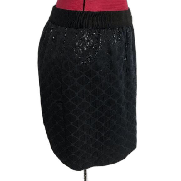 Loft Shiny Textured A-Line Skirt Women's Size 6 Navy Blue Metallic Side Pockets - Picture 12 of 12